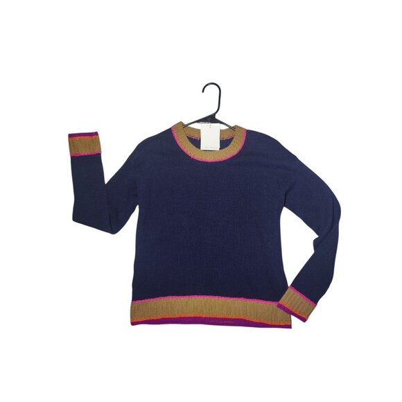 Lisa Todd Border Order Navy Blue & Multicolor Pullover 100% Cotton (SOLD) - Picture 3 of 10